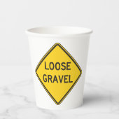 緩い砂利警告標識道路危険 紙コップ (正面)