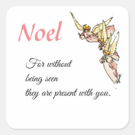 緩やかな水色の天使が雲から現れるスクアール スクエアシール