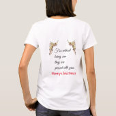 緩やかな水色の天使が雲から現れるTシャツ Tシャツ (裏面)