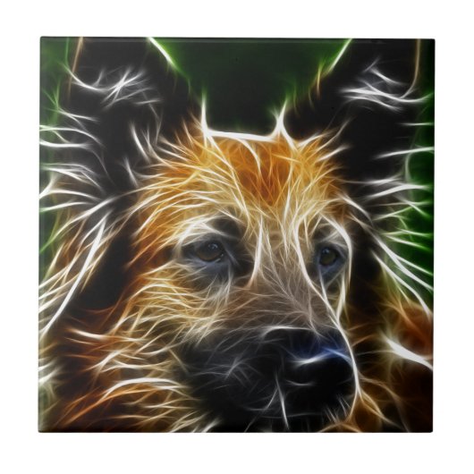 緩和のジャーマン・シェパード犬 タイル (正面)