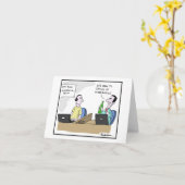 緩和の漫画のバースデー・カードでおもしろいな飲むこと カード (黄色い花)