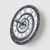緩和曲線の歪曲された時間のブラックホール ラウンド壁時計 (傾斜)