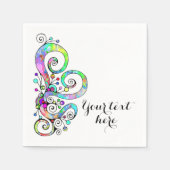 緩和曲線ハート手絵を描デザイン1 スタンダードカクテルナプキン (正面)