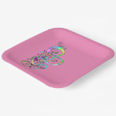 緩和曲線ハート手絵を描デザイン1 ペーパープレート (傾斜あり)