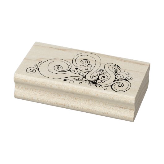 緩和曲線ハート手絵を描デザイン1 ラバースタンプ (スタンプ)