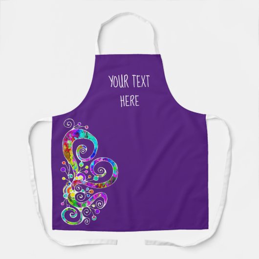 緩和曲線ハート手絵を描デザイン2 エプロン (正面)