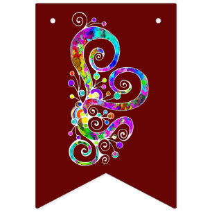 緩和曲線ハート手絵を描デザイン2 バンティングフラッグ