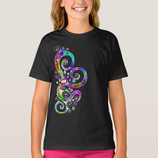 緩和曲線ハート手絵を描デザイン2 Tシャツ (正面)