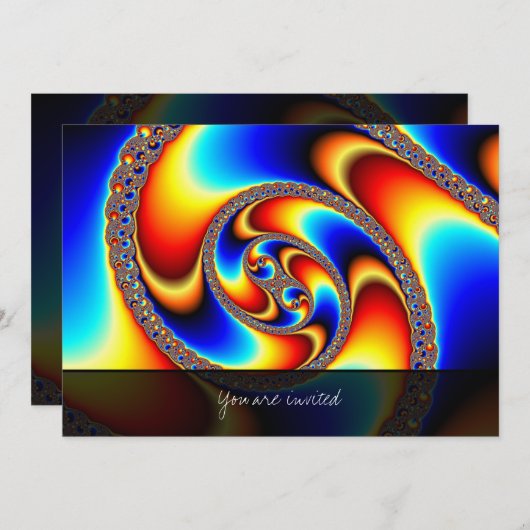 緩和曲線銀河系 – フラクタル図形 招待状 (正面/裏面)