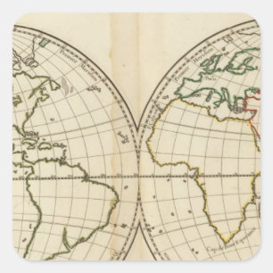 緯度およびLongititudeの世界地図 スクエアシール