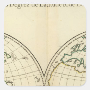 緯度およびLongititudeの世界地図 スクエアシール