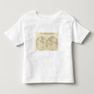 緯度およびLongititudeの世界地図 トドラーTシャツ