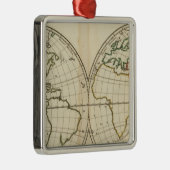 緯度およびLongititudeの世界地図 メタルオーナメント (右)