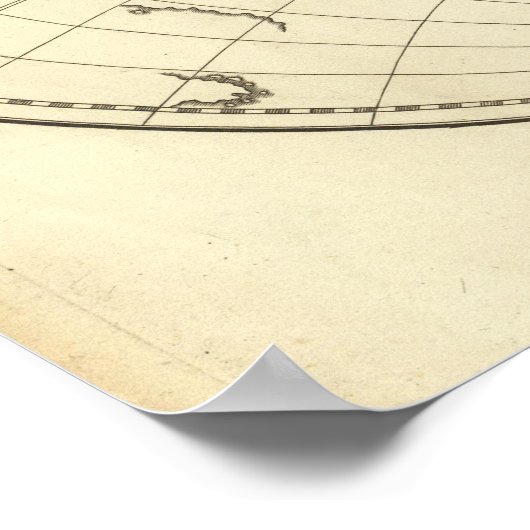 緯度と経度を持つ世界地図 ポスター (角)