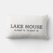 緯度と経度カスタムの市街座標 ランバークッション (裏面)