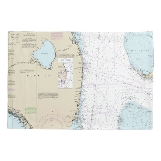 緯度経度サウスフォリダ航海のグラフ 枕カバー (裏面)