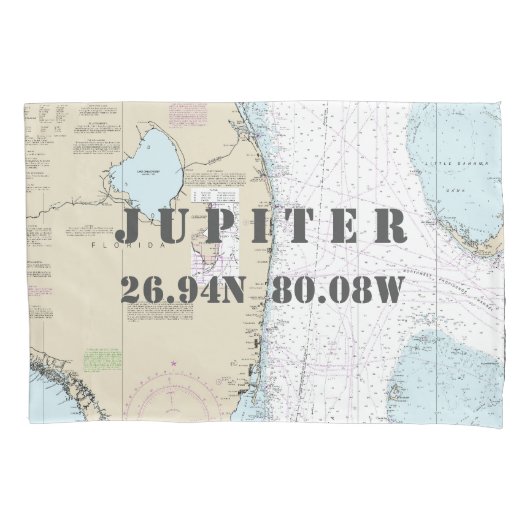 緯度経度サウスフォリダ航海のグラフ 枕カバー (正面)