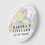 緯度航海の経度マーサのブドウ園 ラージ壁時計 (傾斜)