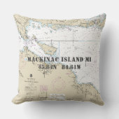 緯度航海の経度Mackinac Isl。ミシガン クッション (正面)