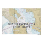 緯度/経度サンフランシスコCAの航海のグラフ 枕カバー (正面)