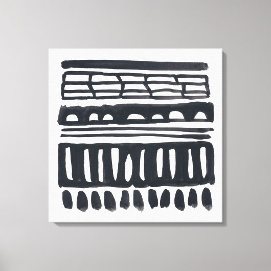 緯糸I |黒モダン水色 キャンバスプリント (正面)