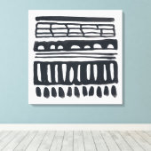 緯糸I |黒モダン水色 キャンバスプリント (インサイチュ (ウッドフロア))