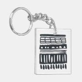 緯糸I |黒モダン水色 キーホルダー (正面左)