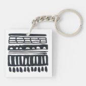 緯糸I |黒モダン水色 キーホルダー (裏面)