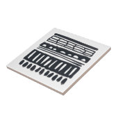 緯糸I |黒モダン水色 タイル (側面)