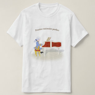 練習がパーフェクト・モーツァルトの遊ピアノを維持 Tシャツ
