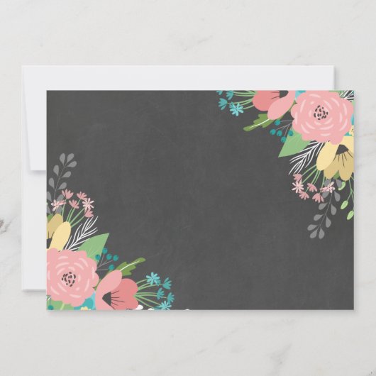 練習が完璧な黒板のリハーサルディナーを作る 招待状 (裏面)