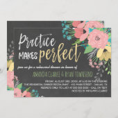 練習が完璧な黒板のリハーサルディナーを作る 招待状 (正面/裏面)