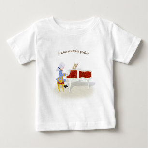 「練習が完璧を保つ」モーツァルトの遊ピアノ ベビーTシャツ