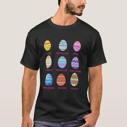 練習のスピーチ範囲SLPイースターデイエッグバニー Tシャツ (正面)