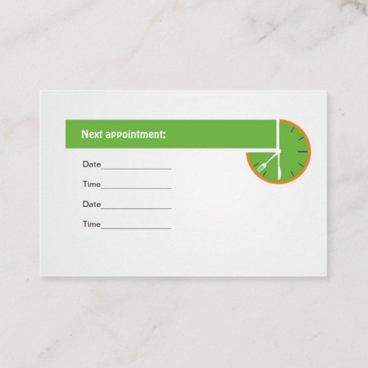 練習の栄養士のための名刺 予約カード (裏面)