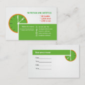 練習の栄養士のための名刺 予約カード (正面/裏面)