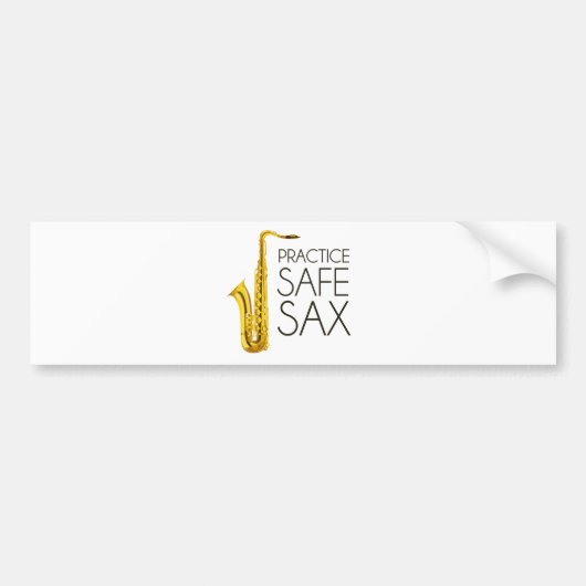 練習の金庫のサクソフォーン バンパーステッカー (正面)