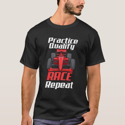 練習はレースのリピーター車レースのレースカー Tシャツ (正面)
