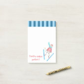 練習は完璧なスキージャンプの漫画の牛を作る ポストイット (デスク上)