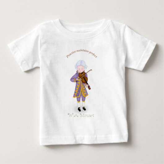 練習は完璧を維持する(バイオリン) ベビーTシャツ (正面)