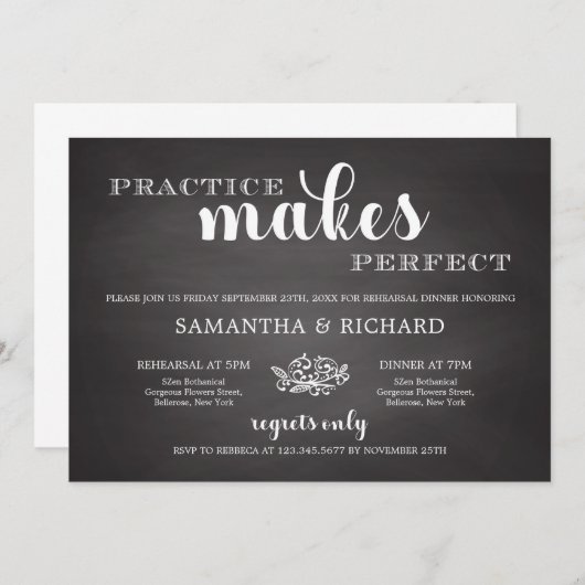 練習は完素朴全なリハーサルディナーを作る 招待状 (正面/裏面)