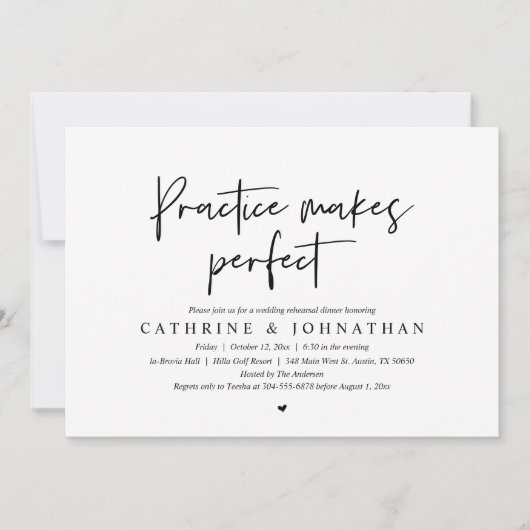 練習は、のリハーサル結婚ディナーを完璧にする 招待状 (正面)