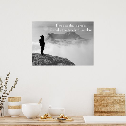 練習やる気を起こさせる及び執行猶予の言葉 ポスター (キッチン)