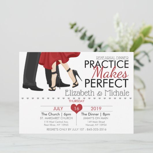 練習をパーソナライズ完璧なリハーサルディナーを作る 招待状 (スタンド正面)