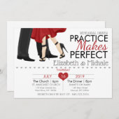 練習をパーソナライズ完璧なリハーサルディナーを作る 招待状 (正面/裏面)