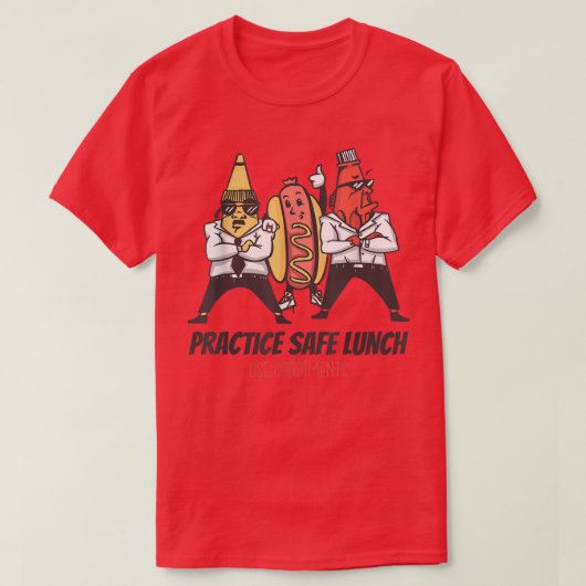 練習セーフランチユース薬品安全Seパンおもしろい Tシャツ (デザイン正面)