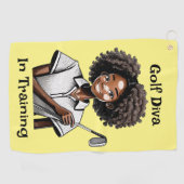 練習中のゴルフディヴァ – 女性のゴルフタオル ゴルフタオル (横)