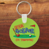 練習中の少年ゴルファー キーホルダー (正面)