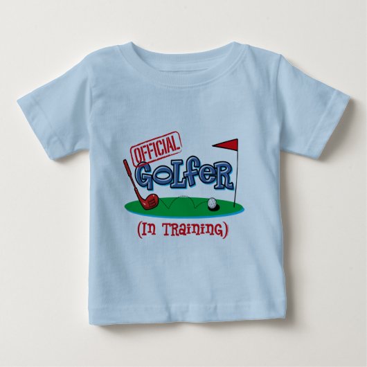 練習中の少年ゴルファー ベビーTシャツ (正面)