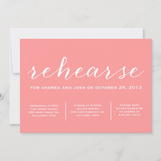 練習用のカリグラフィー招待状 招待状 (正面)